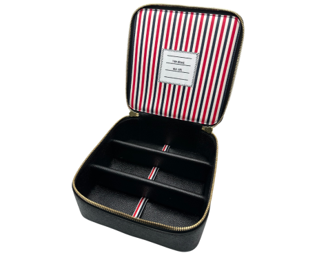 206759-Leren reisetui Thom Browne bril UAC067A
