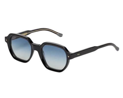 Lunettes de soleil John Dalia Giorgio C101 noir verres bleu en acétate