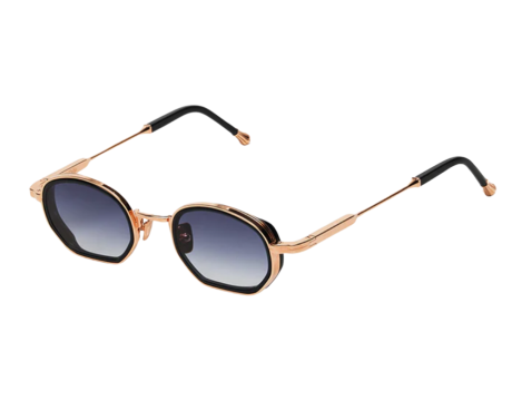 238386-Lunettes de soleil John Dalia Mat – Monture ovale en or 22 carats